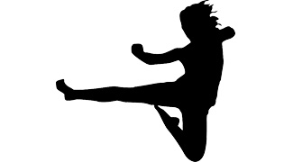 female kickboxer shadow