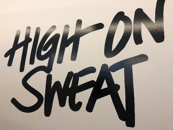 high on sweat text