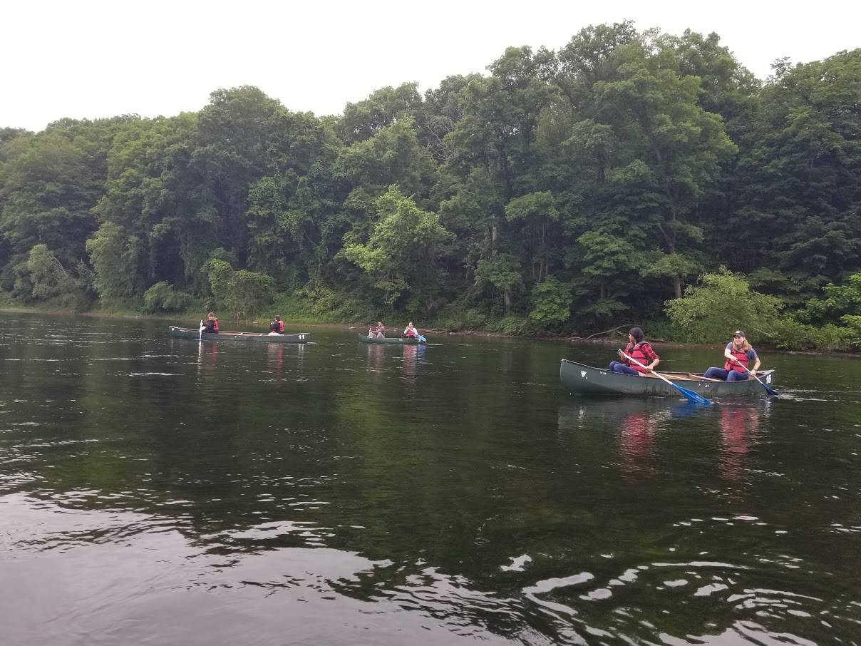 Wright Center Residents canoeing on Delaware River