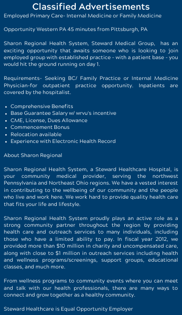 Sharon Regional Health Ad